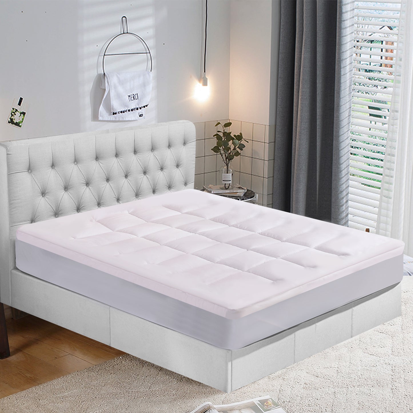 Mattress Topper Extra Deep Filling 10cm Thick Quilted Fluffy Single Double King SuperKing Size